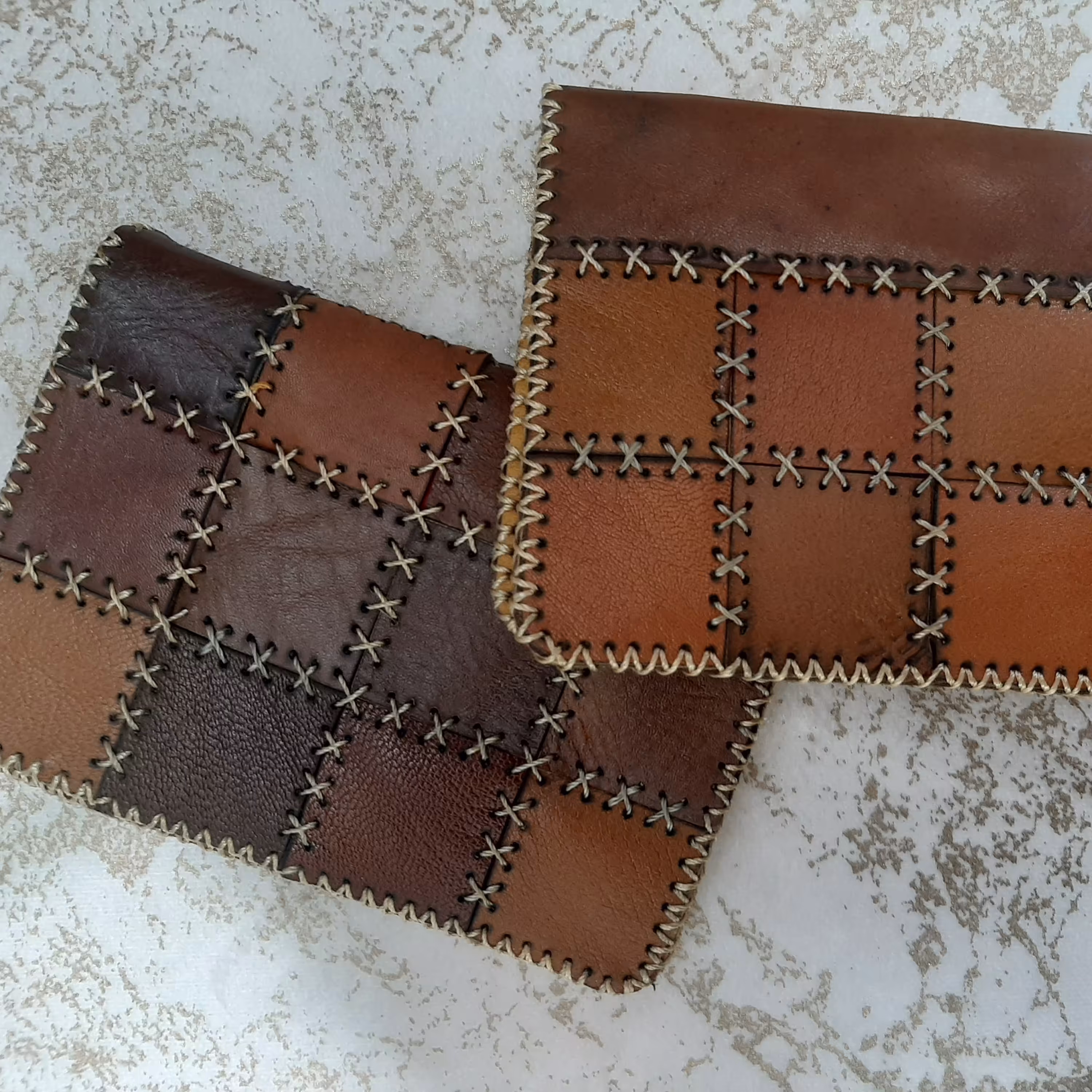 کیف مدارک چهل تیکه دست دوز  با چرم گاوی