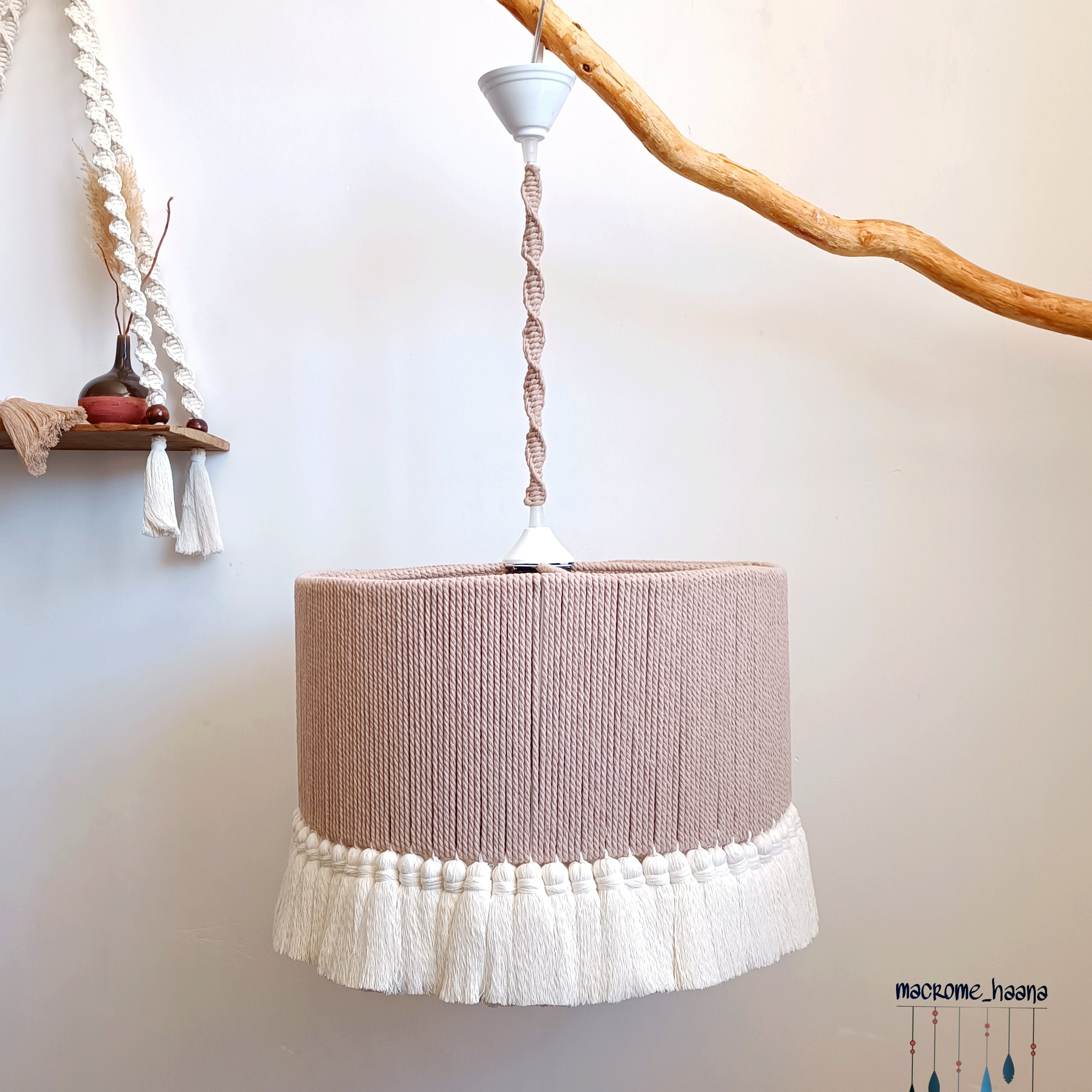 لوستر منگوله ای اتاق کودک نسکافه ای قطر چهل سانتی متر