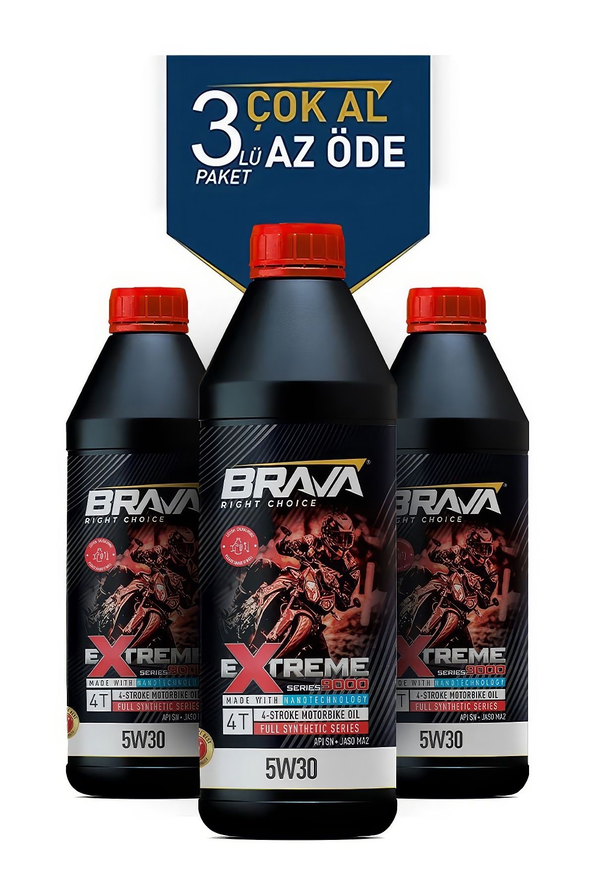 روغن و مکمل موتور EXTREME 9000 4T 5W30 3X 1 LT Brava