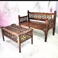 مبلمان چوبی سنتی ویلا سازه ست دو نفره  ارسال با باربری پس کرایه