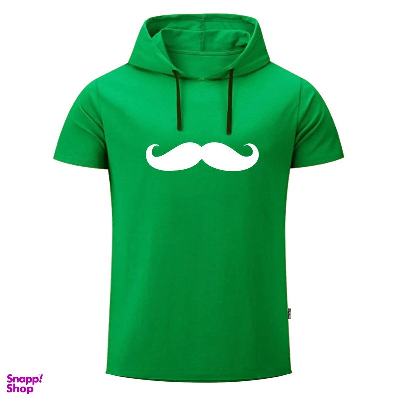 تیشرت کلاه دار  آستین کوتاه مردانه به رسم مدل سیبیل 1238