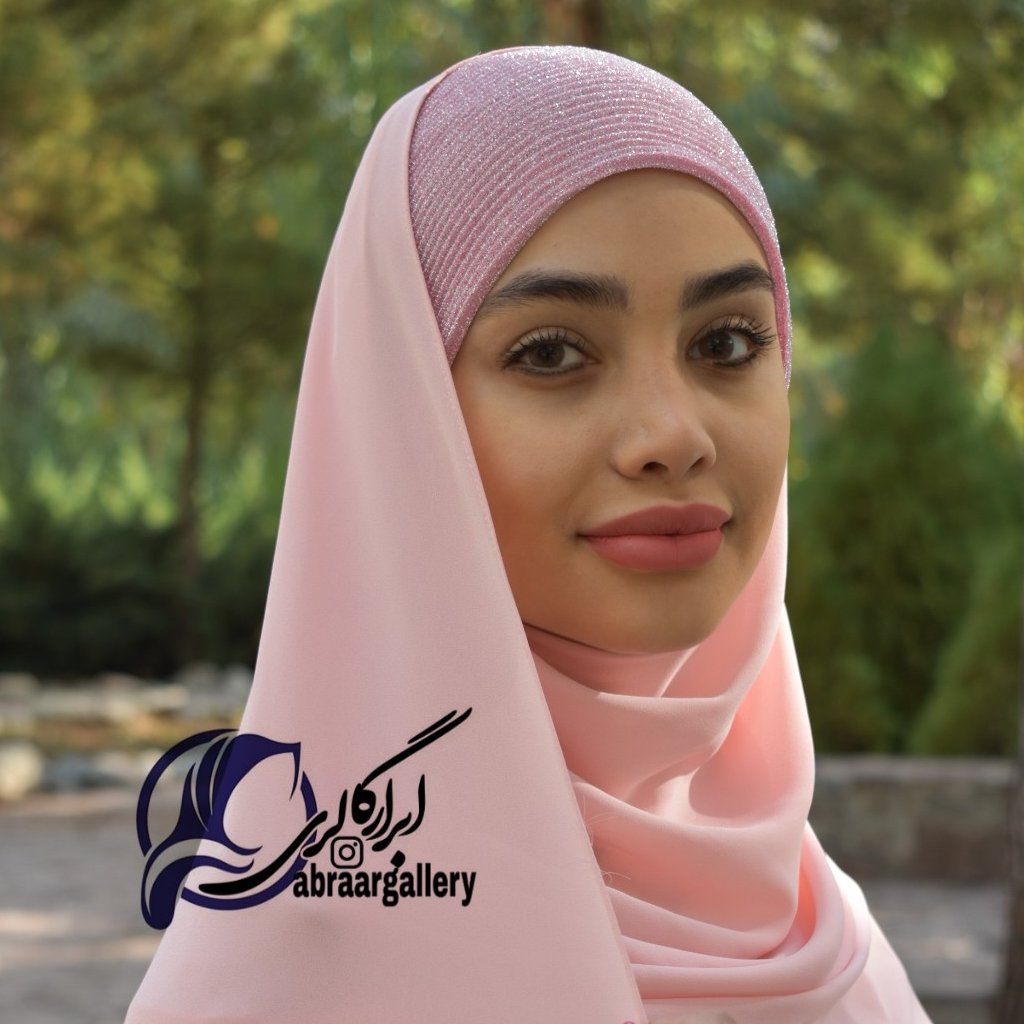 هدشال لمه پلیسه زربافت صورتی