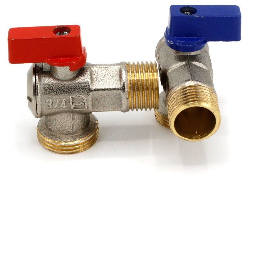 شیر پیسوار لباسشویی و ظرفشویی 3/4  برنجی  هر دو عدد