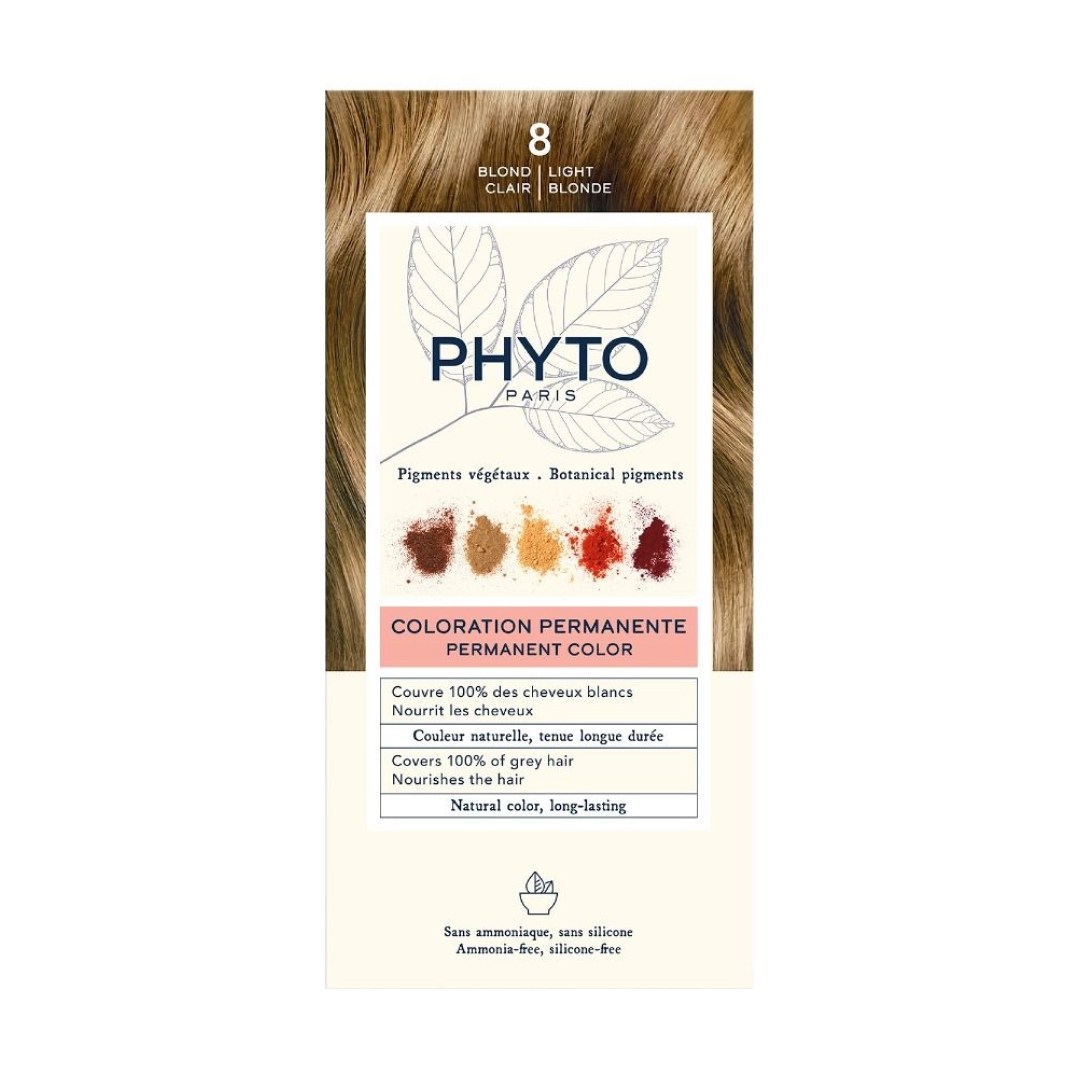 قیمت و خرید کیت رنگ مو بدون آمونیاک فیتو شماره 8 رنگ بلوند روشن ⚡ اصل