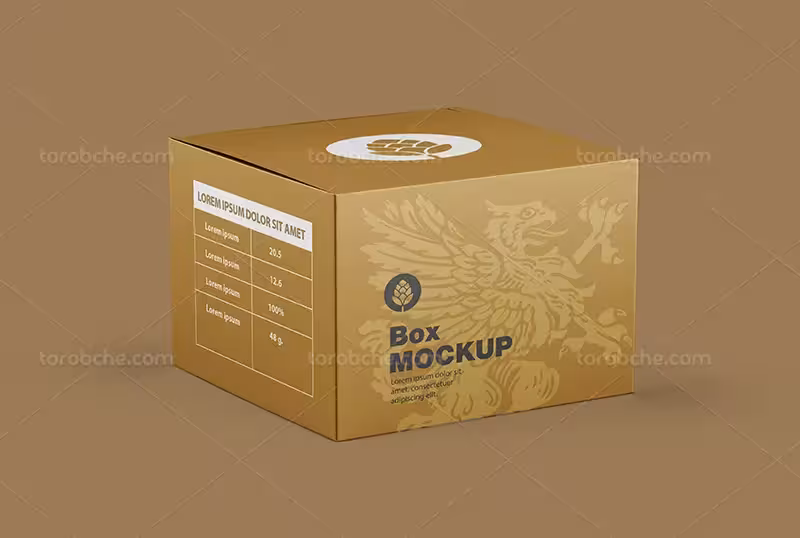 موکاپ PSD جعبه کاغذی لایه باز | گرافیک با طعم تربچه