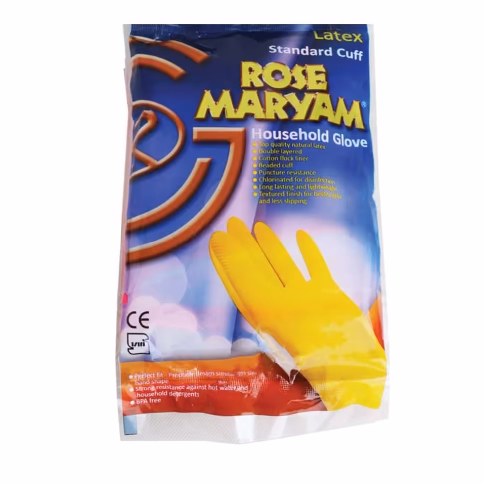 دستکش ظرفشویی و آشپزخانه ساق کوتاه رزمریم کارتن حاوی 12 بسته سایز مدیوم یا لارج