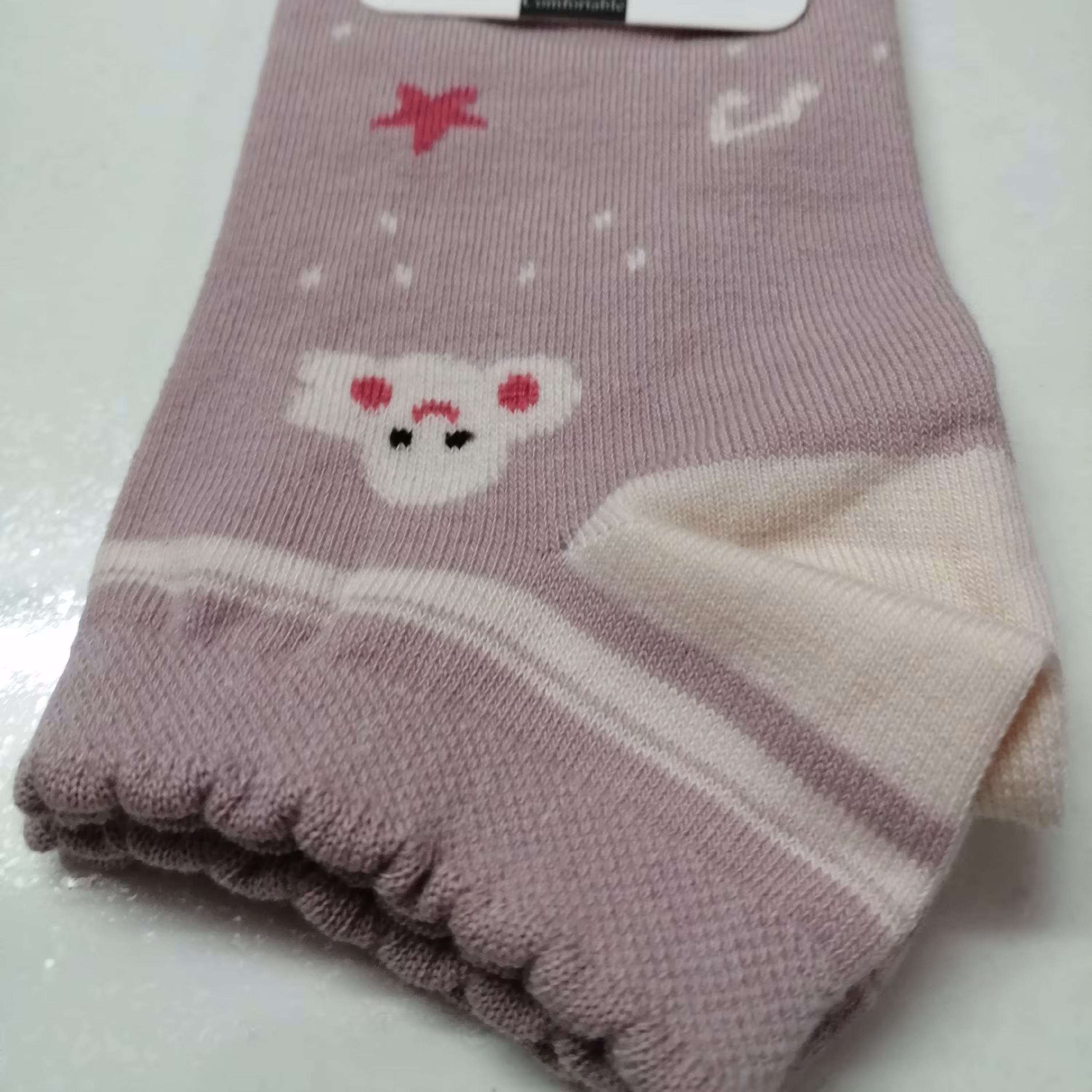 جوراب مچی فانتزی طرح ابر خندان، جنس 80 درصد نخ پنبه، مناسب سن 13سال به بالا