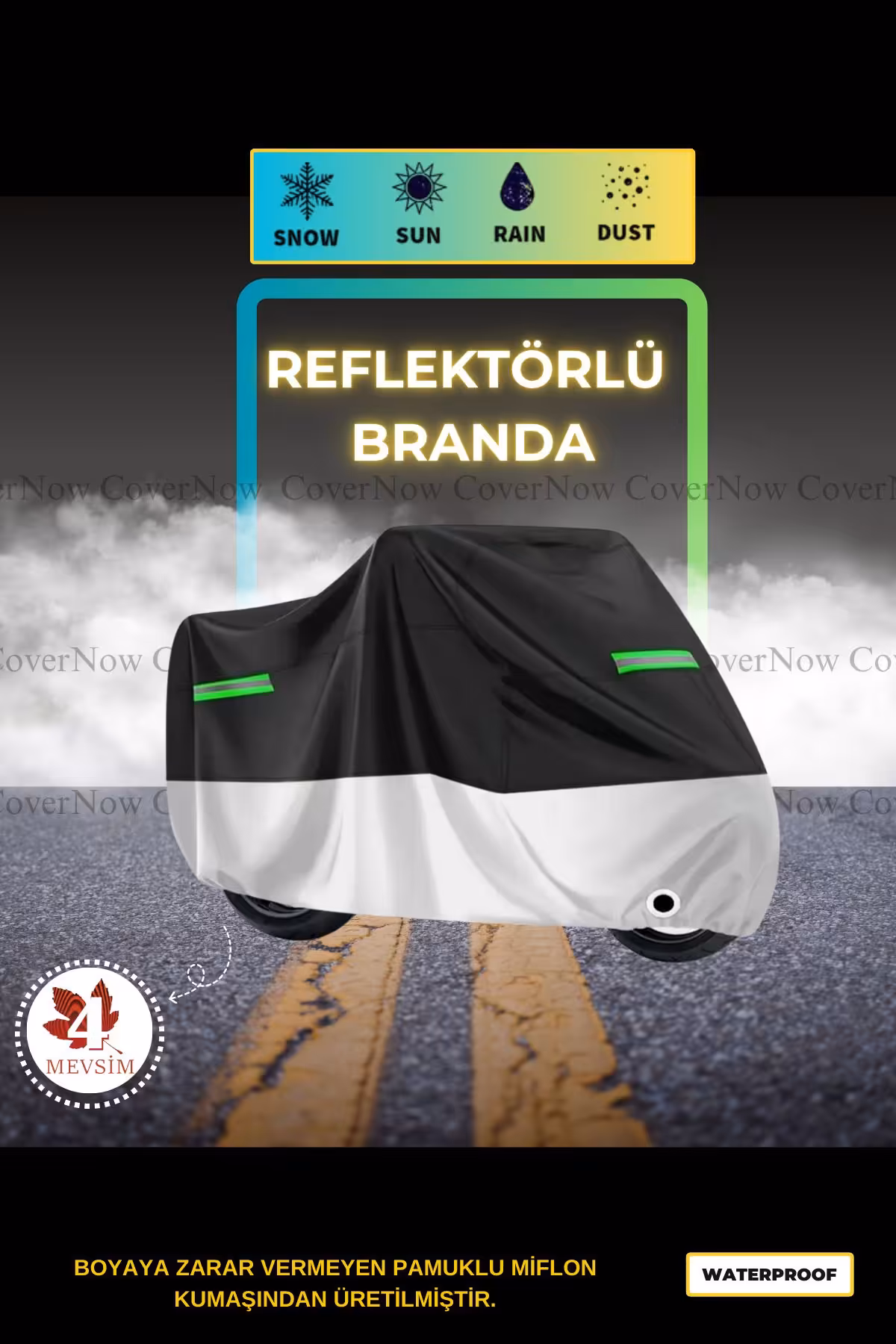 چادر موتورسیکلت خاکستری REFLECTOR مشکی YAMAHA X MAX 250 AutoEN