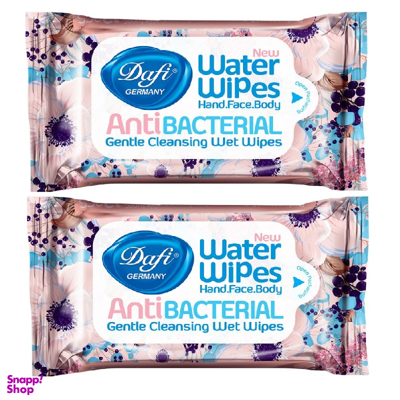 دستمال مرطوب دافی (Dafi) مدل Anti Bacterial کد 760 بسته 12 عددی مجموعه 2 عددی
