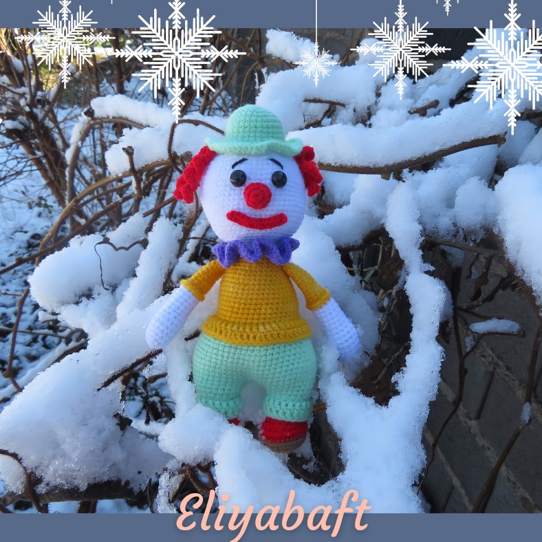 عروسک بافتنی دلقک 22 سانتی