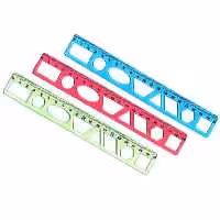 خط کش ژله ای شابلون دار 20 سانتی