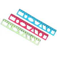 خط کش ژله ای شابلون دار 20 سانتی