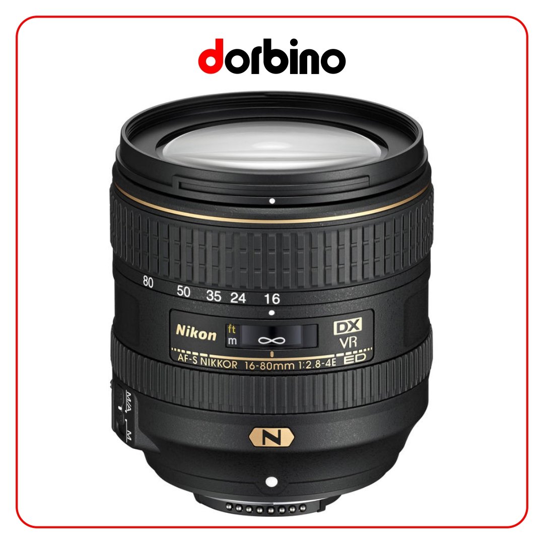 لنز نیکون Nikon AF-S DX NIKKOR 16-80mm f/2.8-4E ED VR Lens - فروشگاه دوربین دوربینو