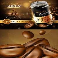 وکتور تبلیغاتی نوشیدنی قهوه سرد | گرافیک با طعم تربچه