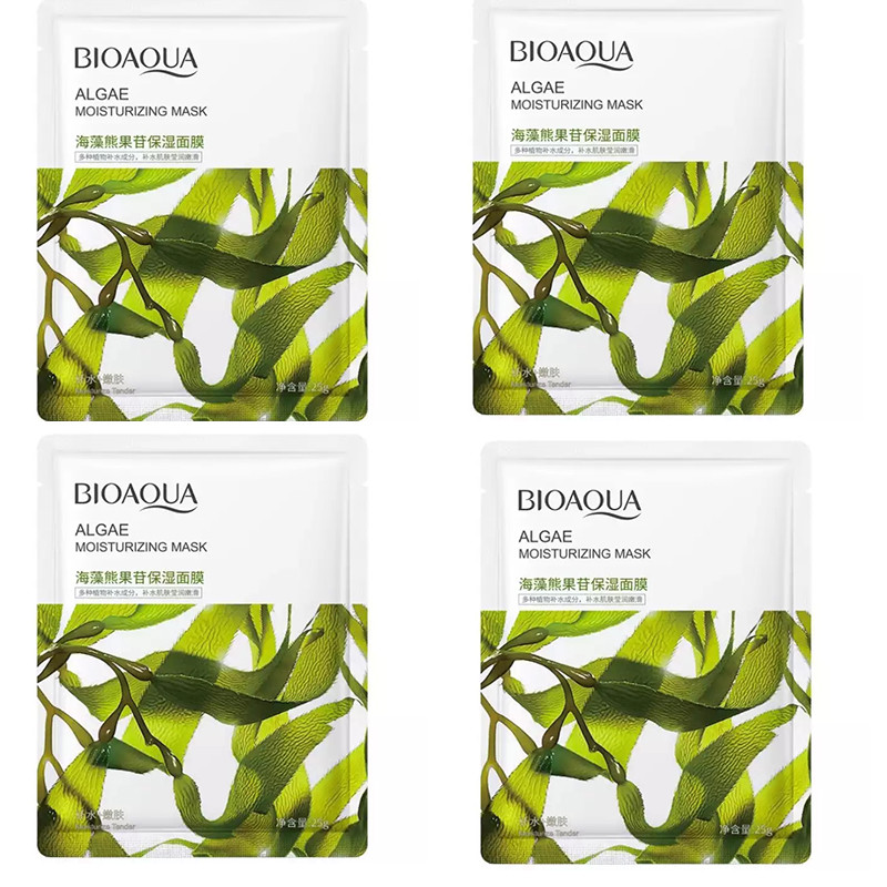 ماسک صورت بایو آکوا مدل algae کد bqy75005 وزن 25 گرم مجموعه 4 عددی