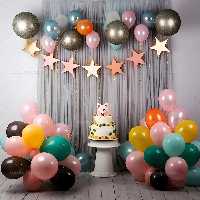 بک دراپ عکاسی تولد کودک و نوزاد با بادکنک های رنگی | گرافیک با طعم تربچه