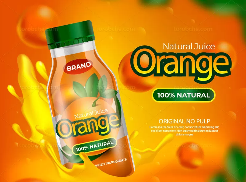 وکتور بنر آبمیوه خلاقانه | گرافیک با طعم تربچه