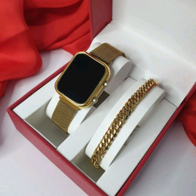 ساعت مچی ال ای دی قاب مربعی led watch