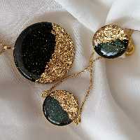 ست رزینی ورق طلا مشکی قابل اجرا در رنگ وسایز دلخواه 