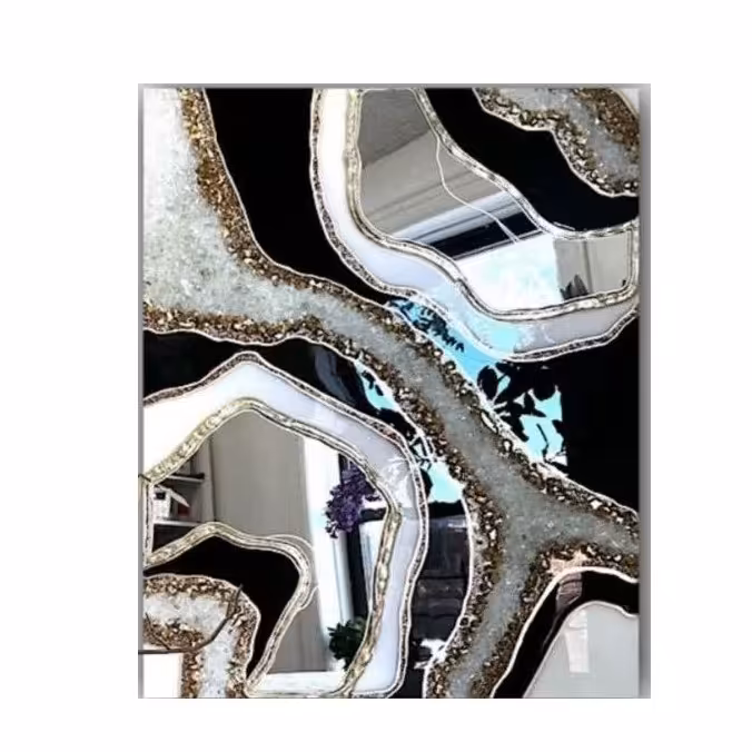 تابلو رزین و آینه نردبام آسمان ابعاد100در80 مدل آلفا