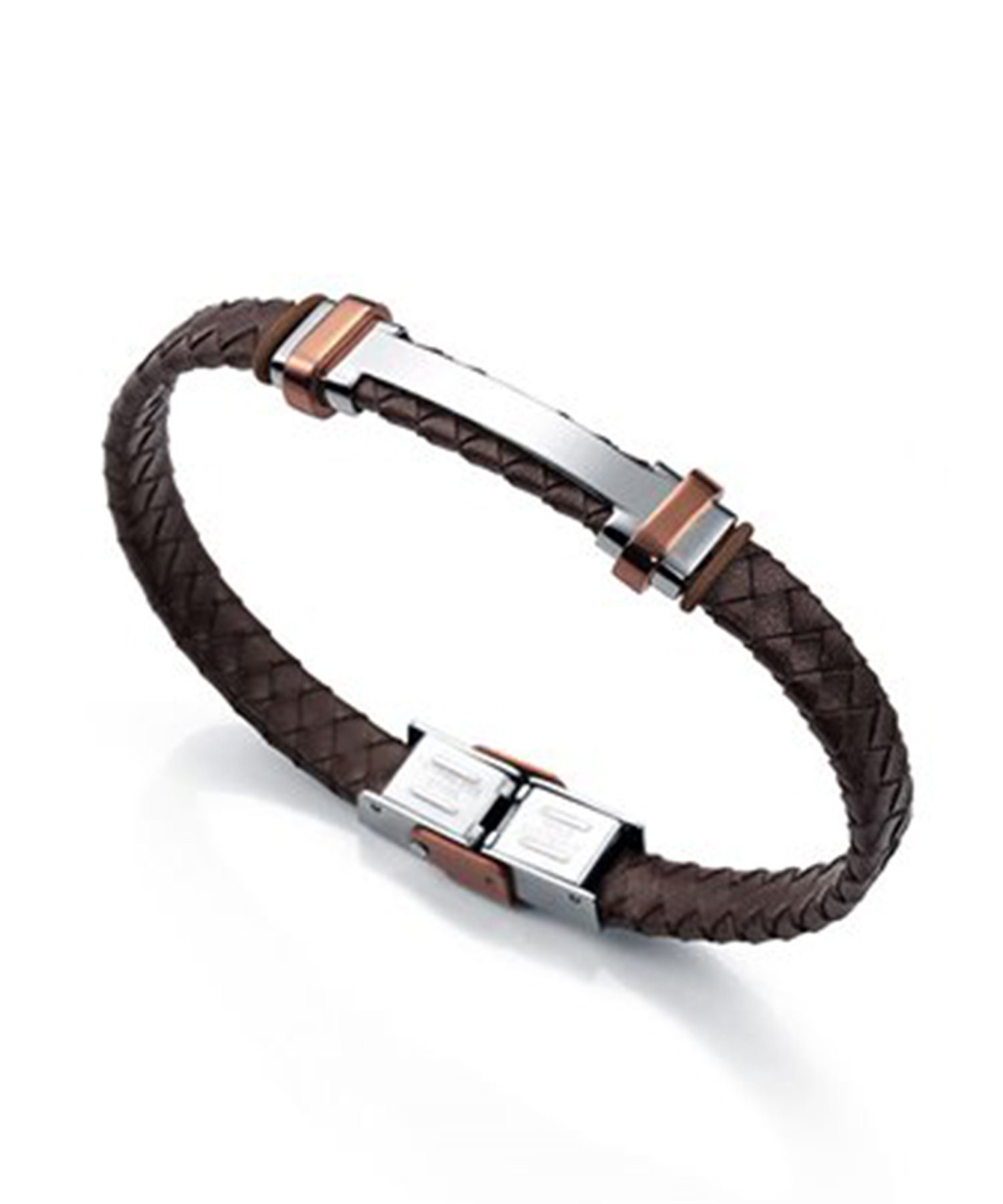 دستبند استیل و چرم مردانه و زنانه ویسروی, کد 6336P09011