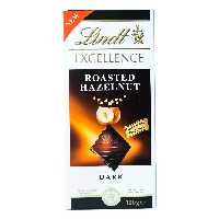 شکلات تلخ با فندق بوداده 100 گرم اکسلنس لینت - lindt