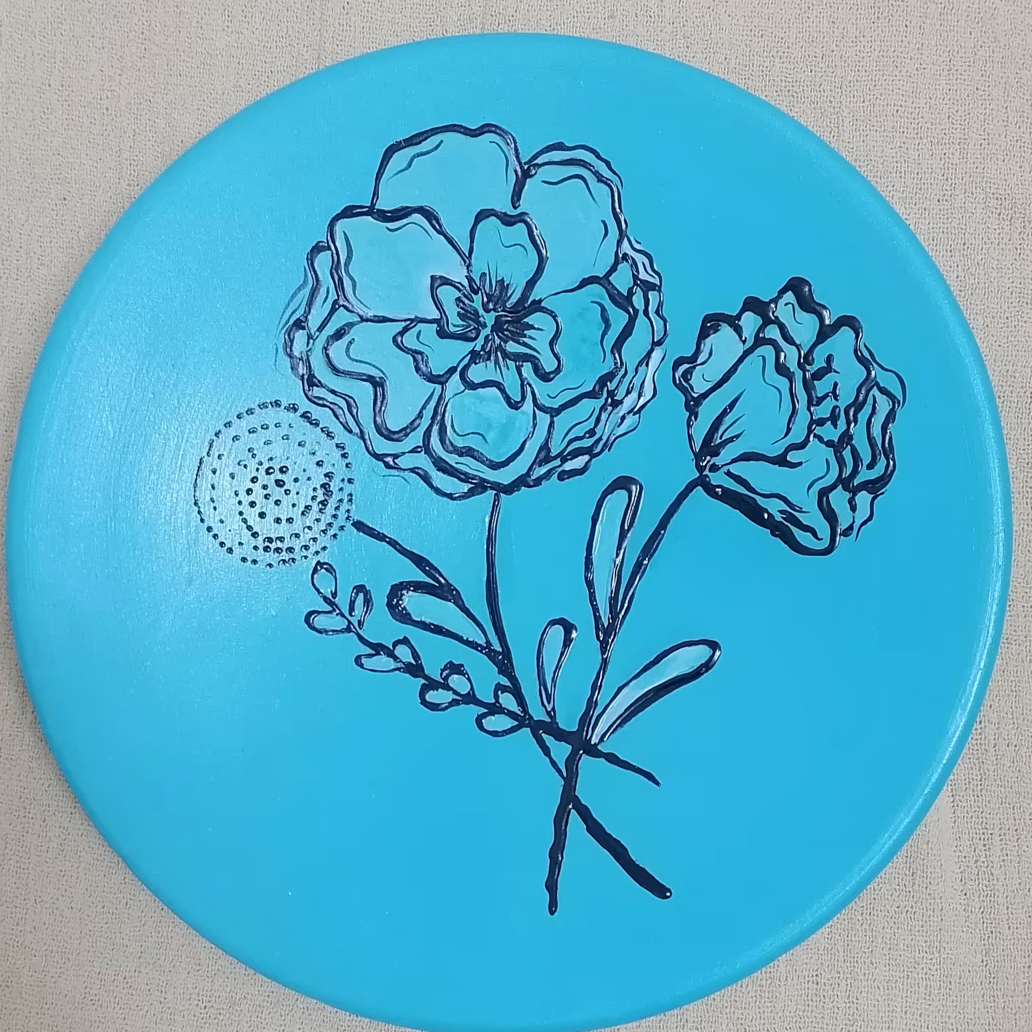 دیوارکوب فیروزه ای طرح گل برجسته