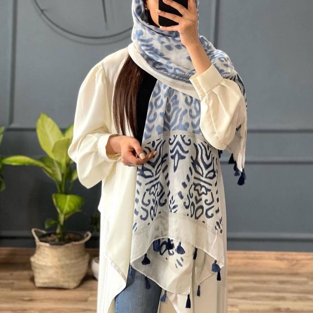 شال نخی وارداتی منگوله ریز لطیف و سبک