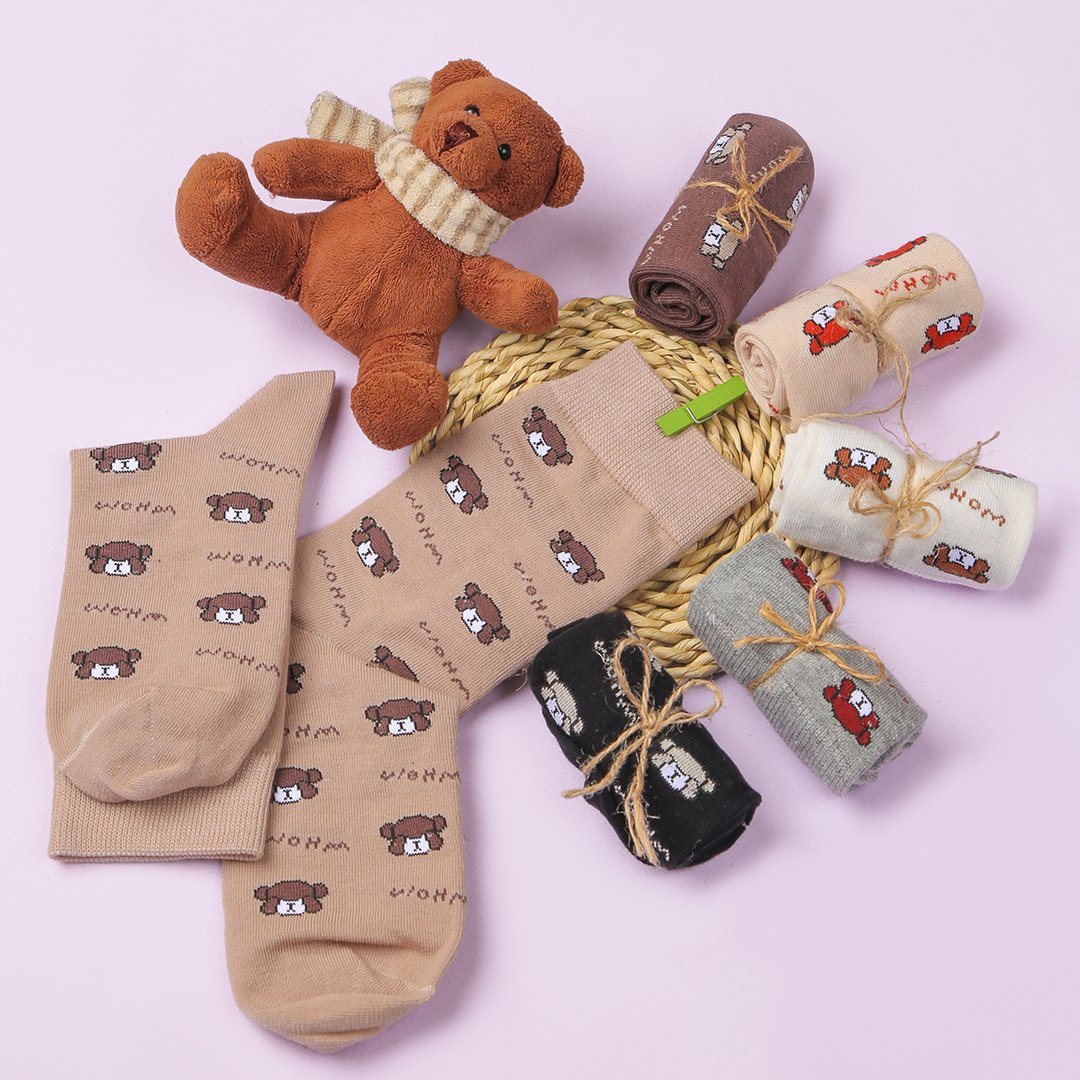 جوراب نخ پنبه ساق دار تیپا در چند رنگ جذاب