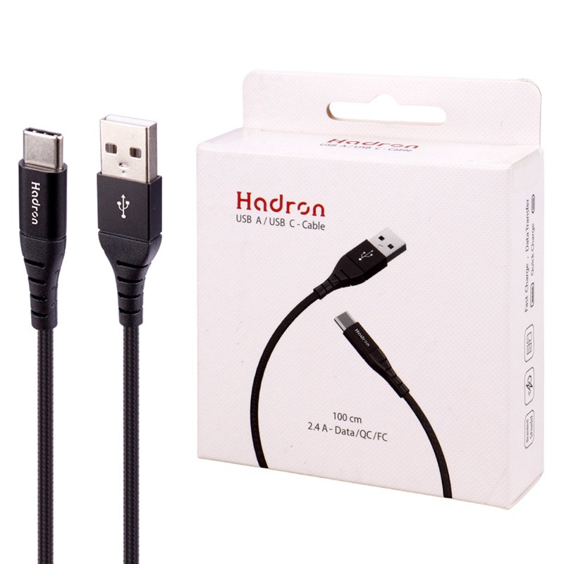 کابل تایپ سی typeC فست شارژ Hadron HTC-A-C02 2.4A QC 1m