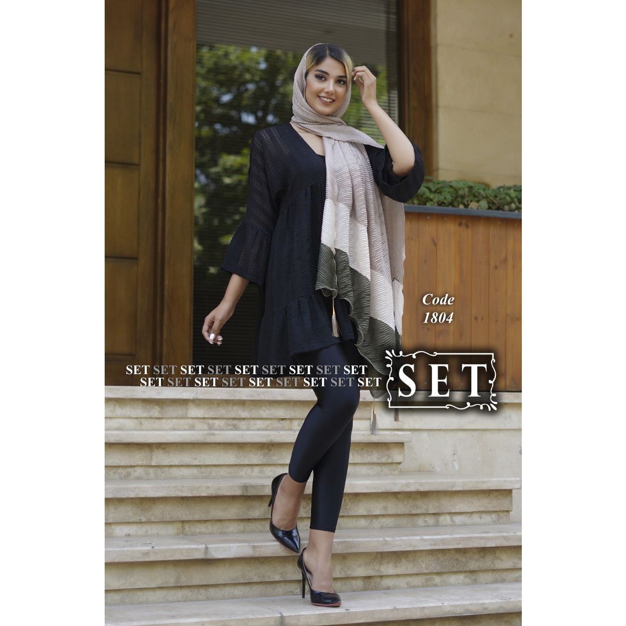 مانتو مدل هلنا کد 1804 رنگ مشکی