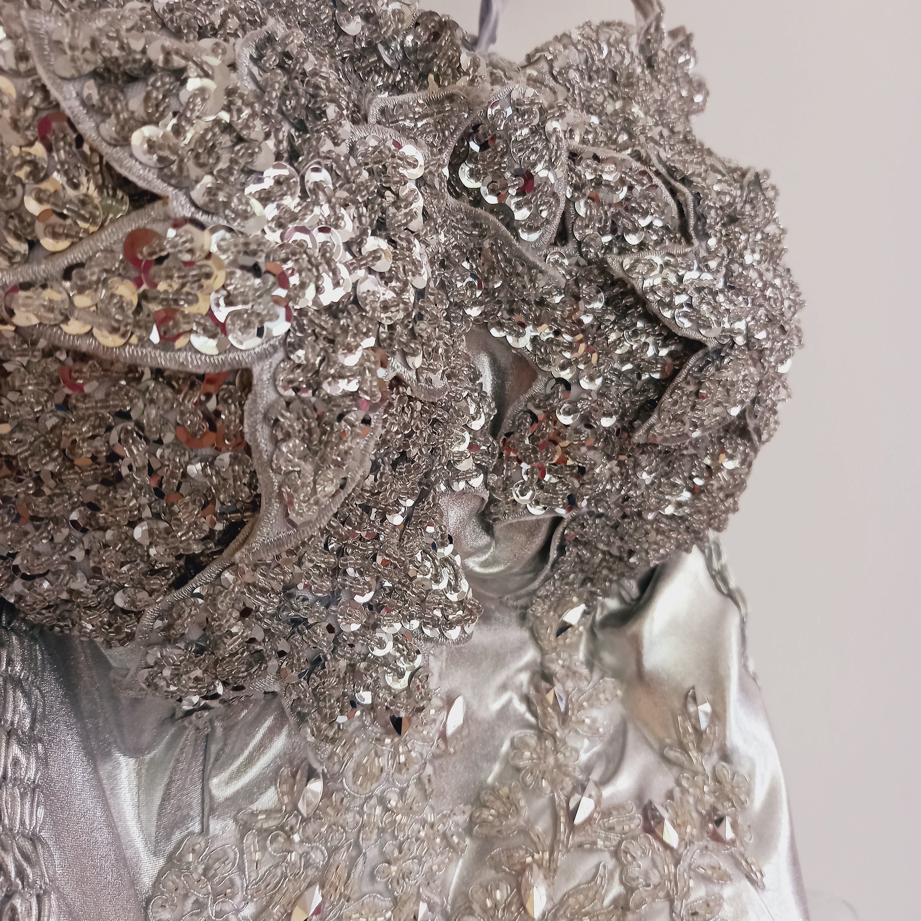 تاپ دامن نقره ای سایز 1