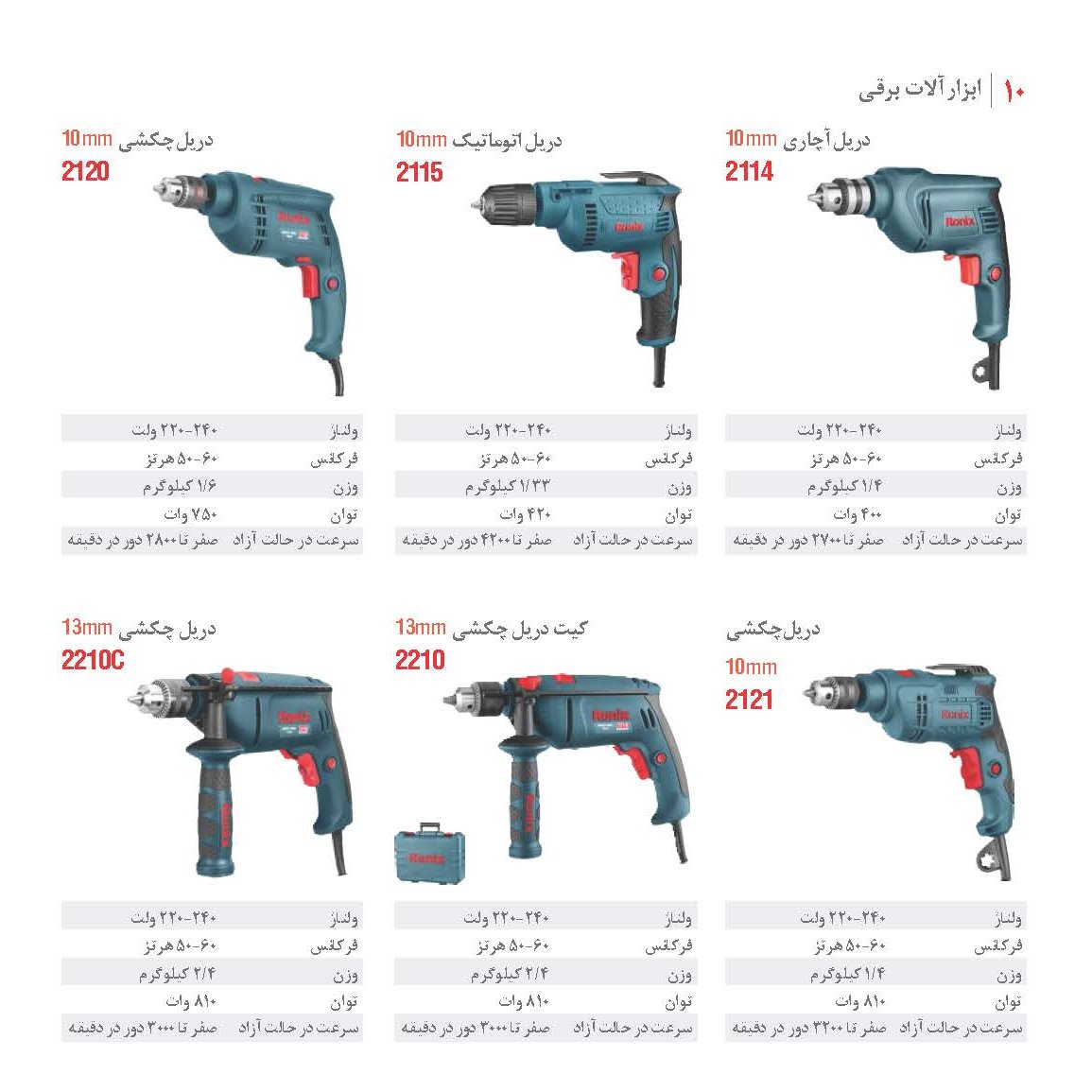 دریل 10 رونیکس 400 وات 2114