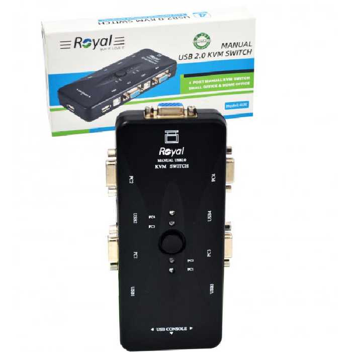 KVM سوئیچ 4 پورت دستی USB رویال Royal 4UK