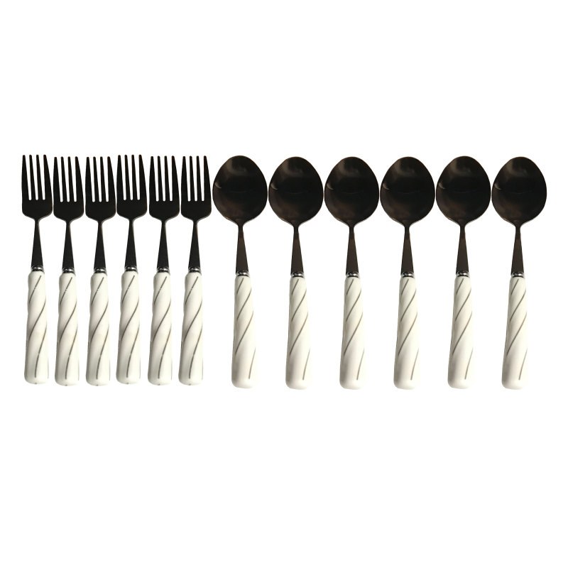   سرویس قاشق و چنگال 12 پارچه یونیک طرح مارپیچ