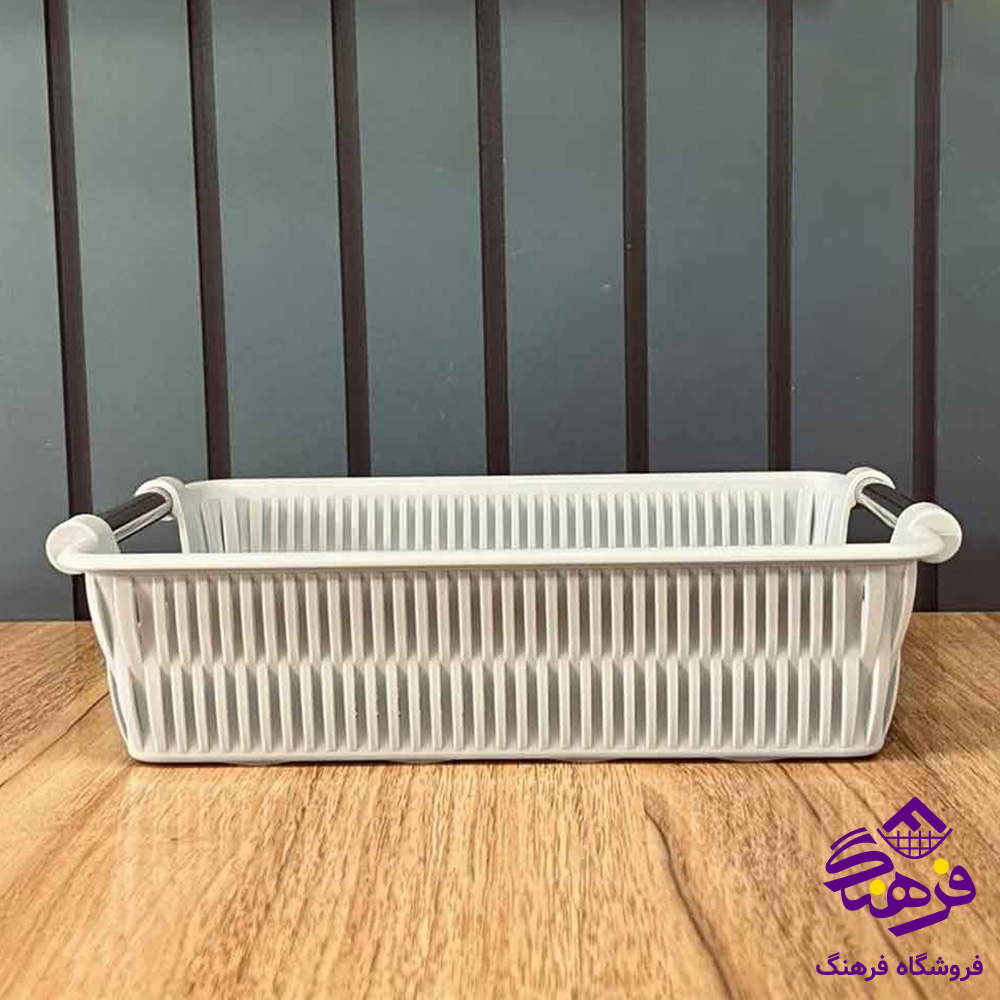 سبد دسته استیل طرح بامبو سایز 3 لیمون
