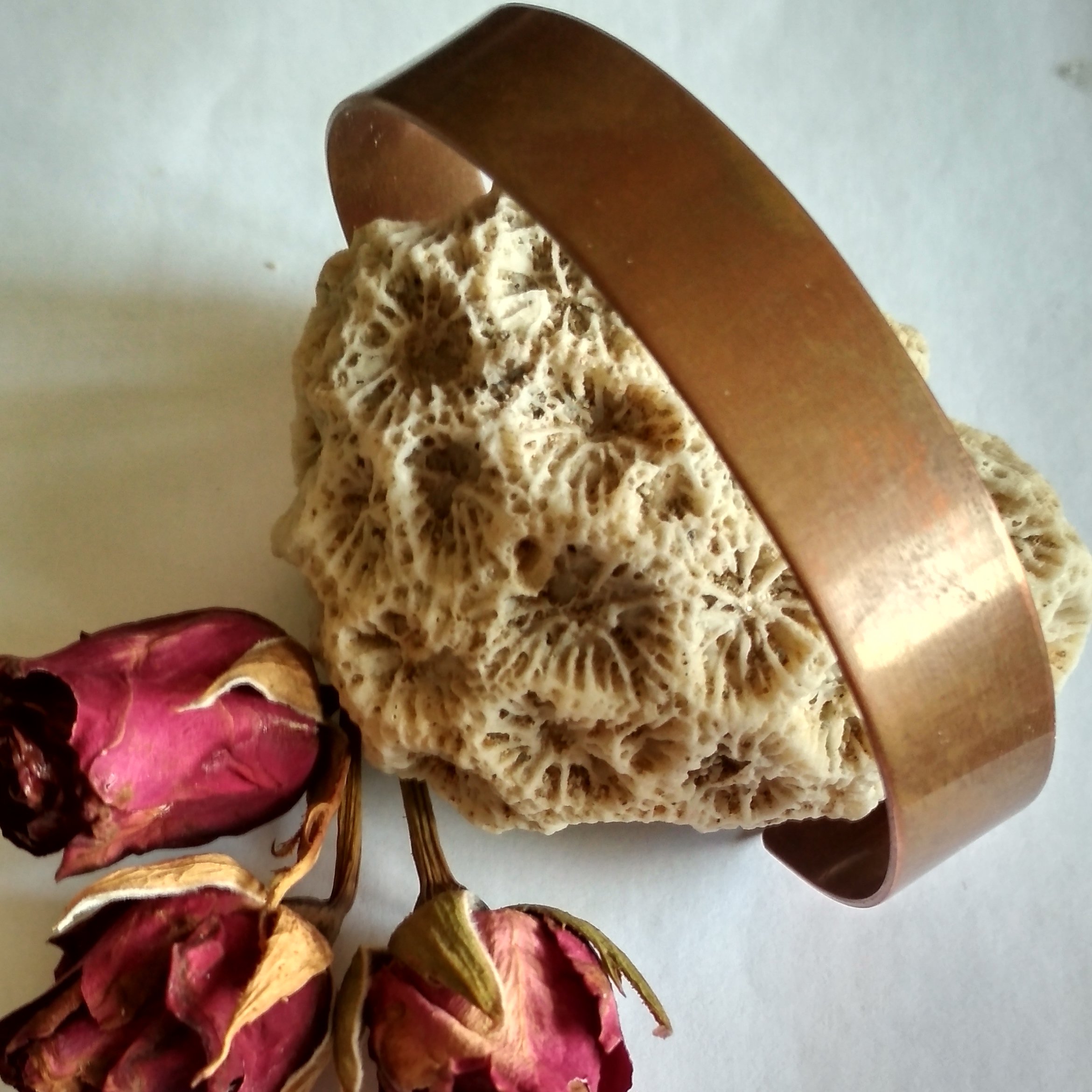 دستبند مسی ساده پهن