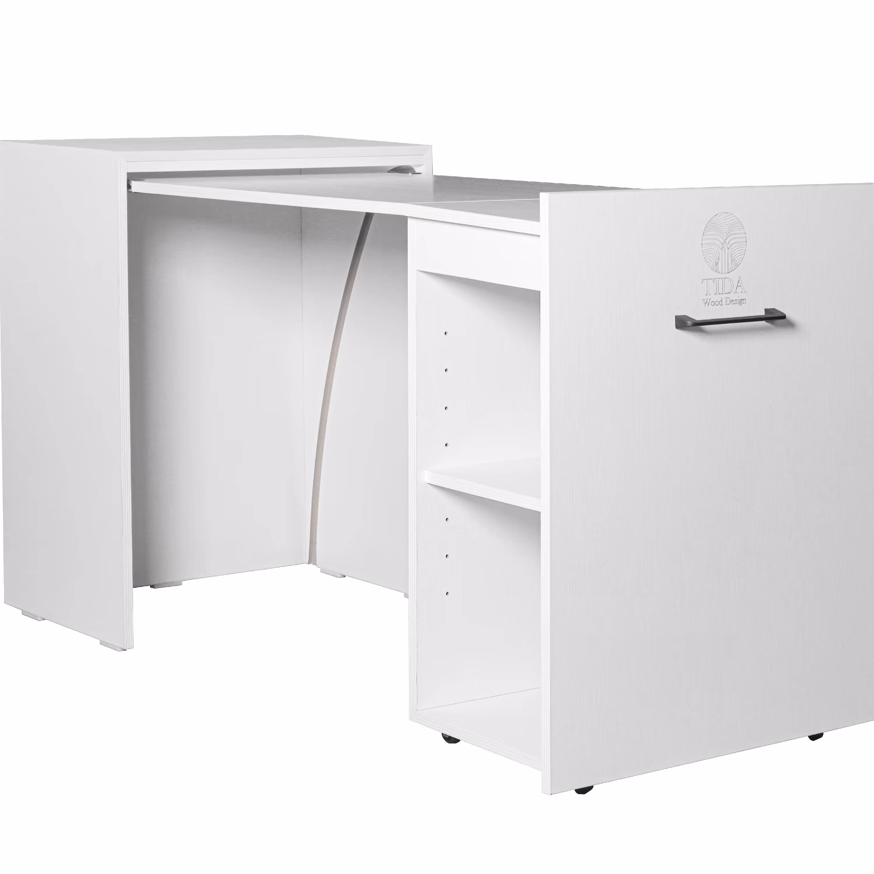 میز تاشو لپ تاپ و مطالعه مدل الدرادو رنگ سفید برجسته موجدار طرح چوب  ارسال به عهده مشتری محترم و به صورت پسکرایه می باشد