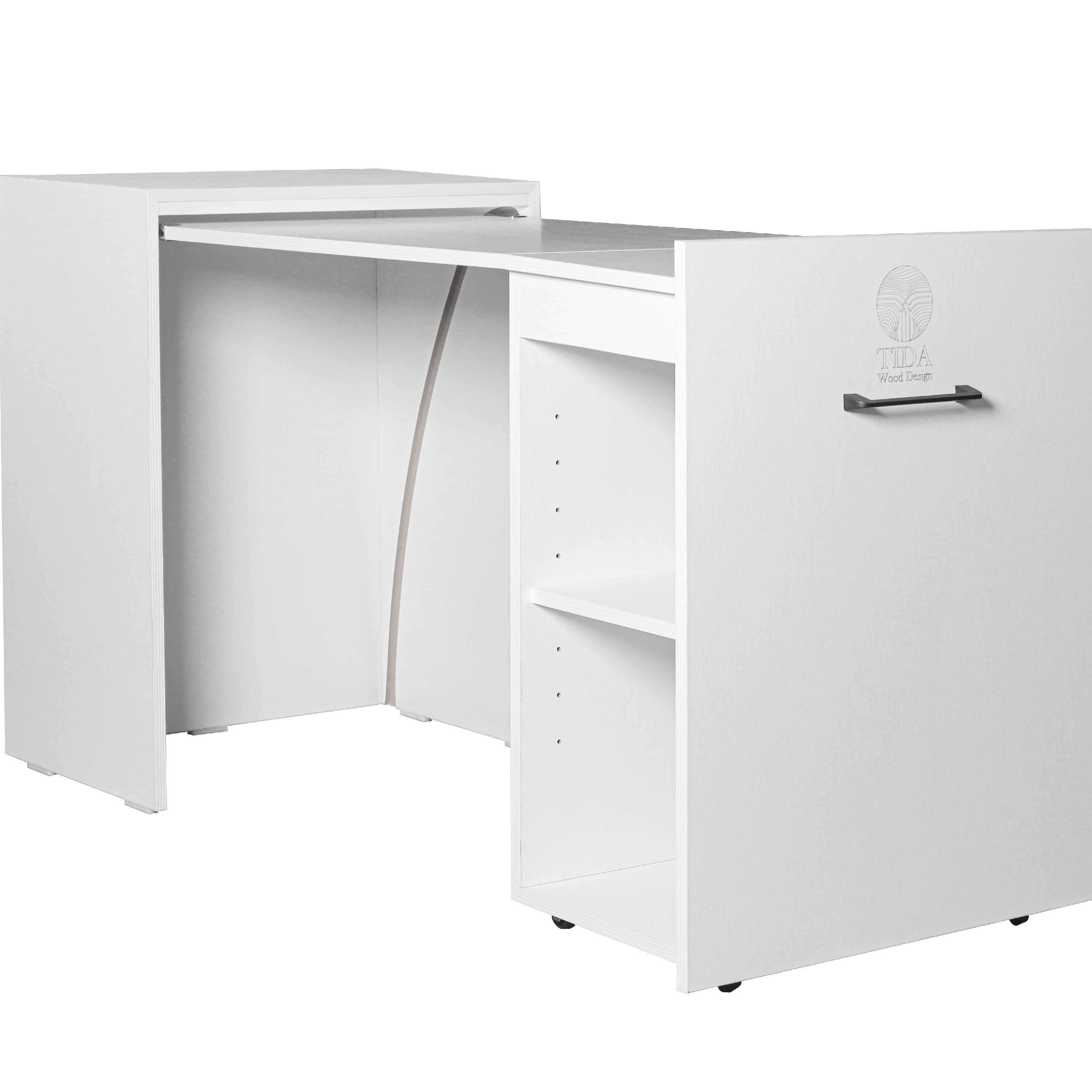 میز تاشو لپ تاپ و مطالعه مدل الدرادو رنگ سفید برجسته موجدار طرح چوب  ارسال به عهده مشتری محترم و به صورت پسکرایه می باشد