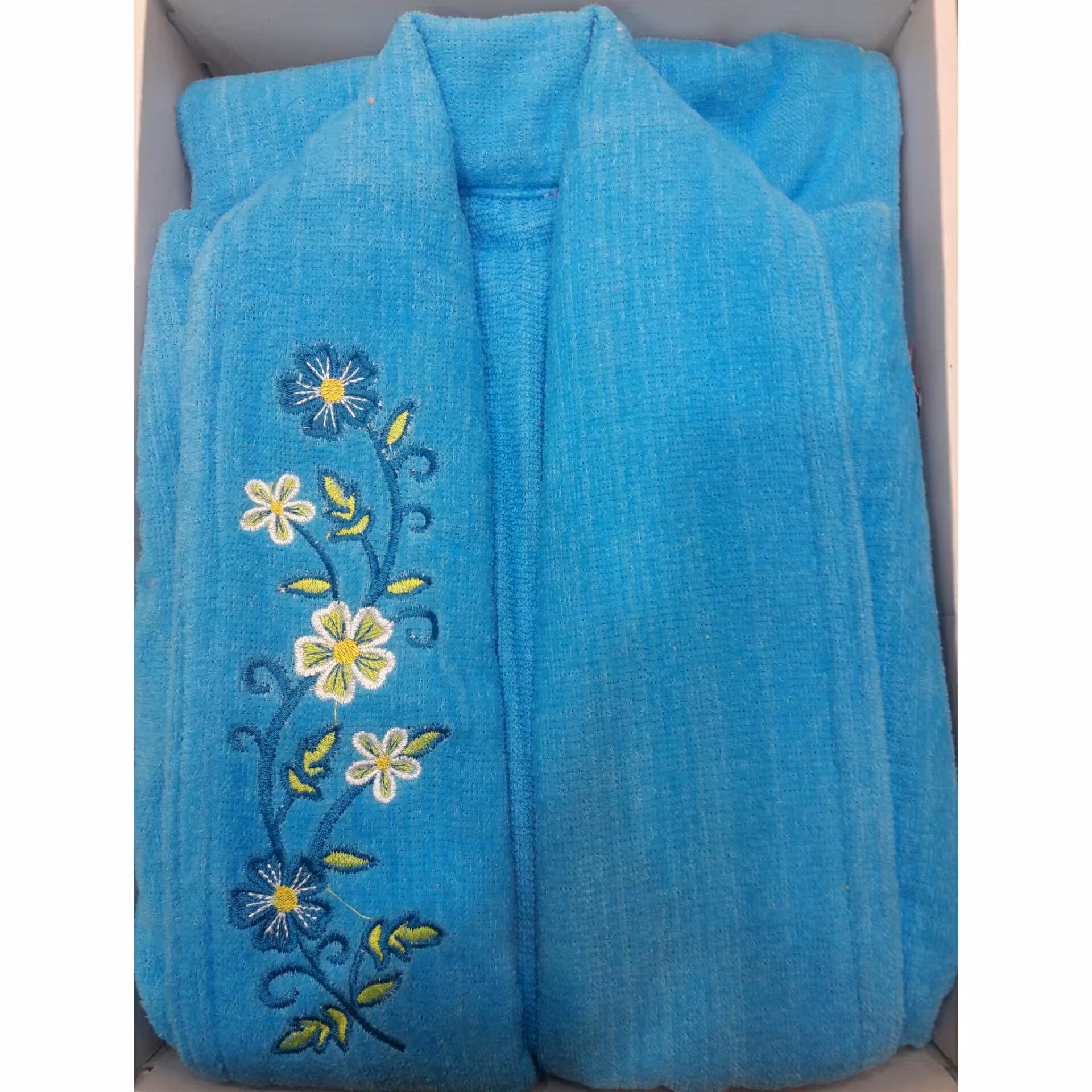 حوله پالتویی کتان سایز 125 رنگ آبی فیروزه ای