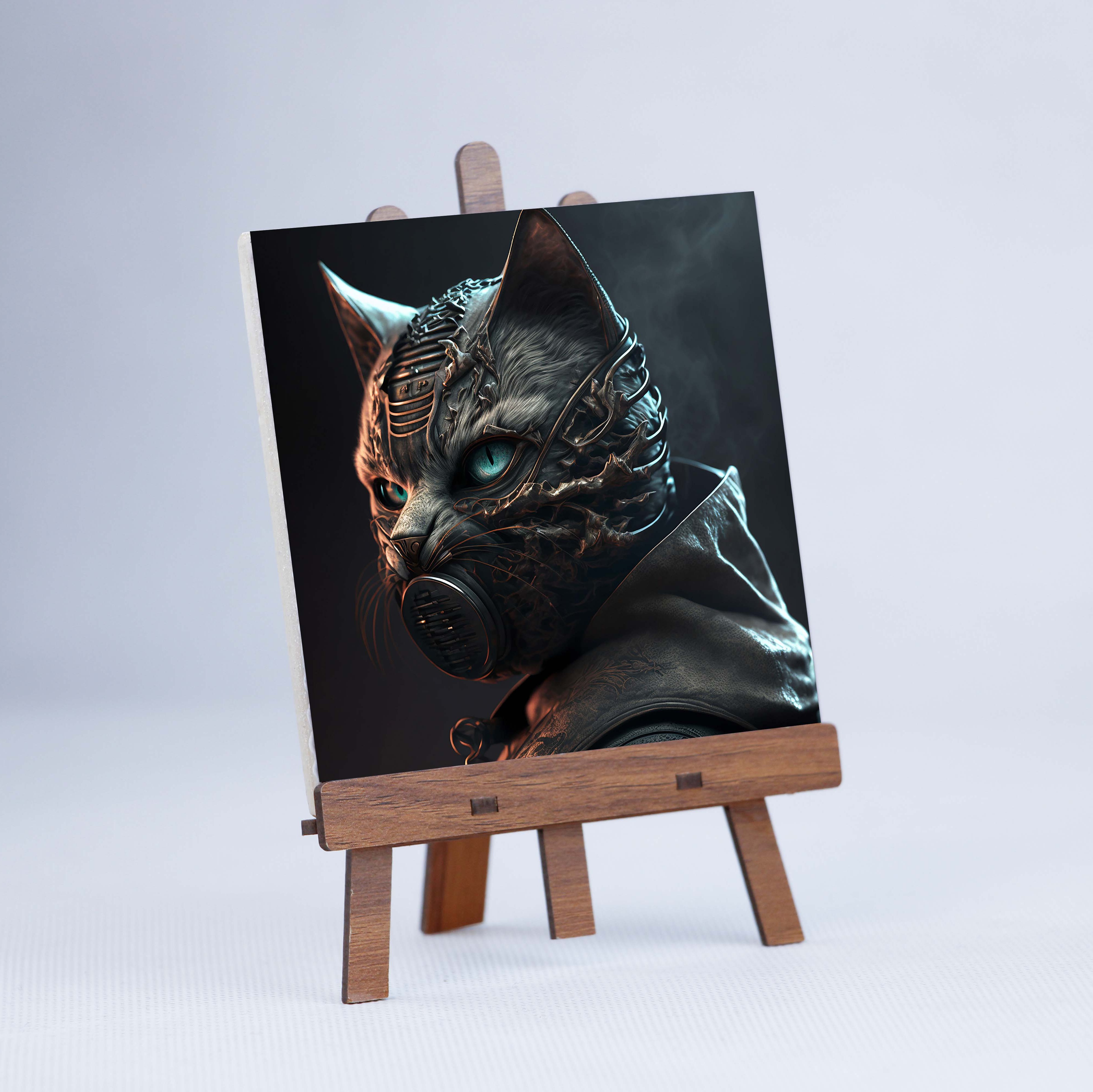  کاشی پایه بوم رومیزی دکوری طرح هوش مصنوعی گربه سایز 10 در 10 کد 018