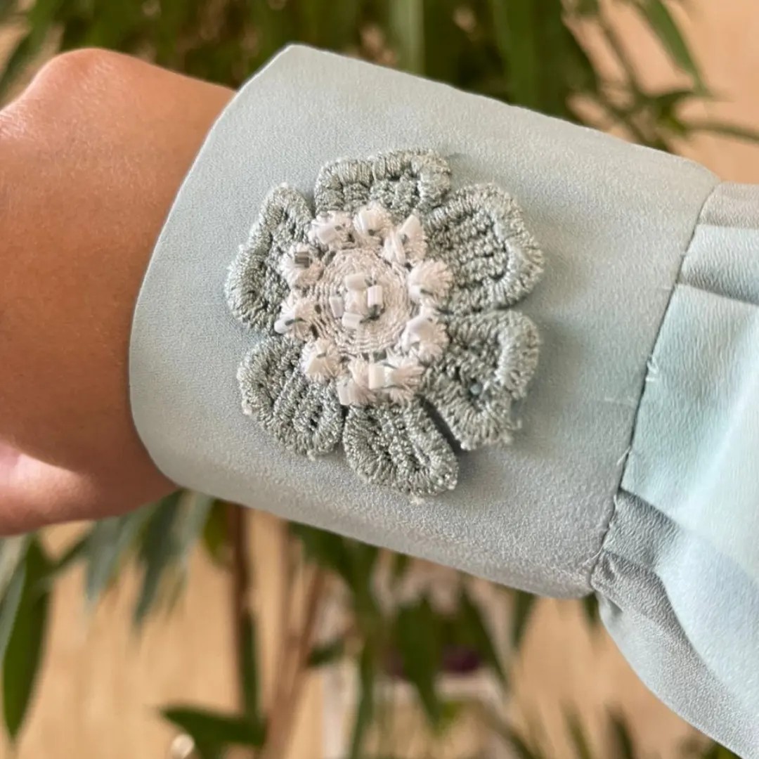 ساق دست شومیزی کرپ حریر 