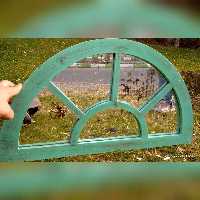 آینه با قاب ام دی اف پنجره ای تکنیک کهنه کاری