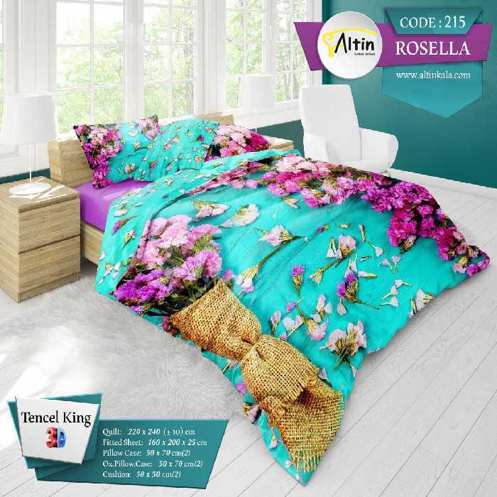 روتختی دونفره 8 تکه طرح ROSELLA برند TURKUAZ