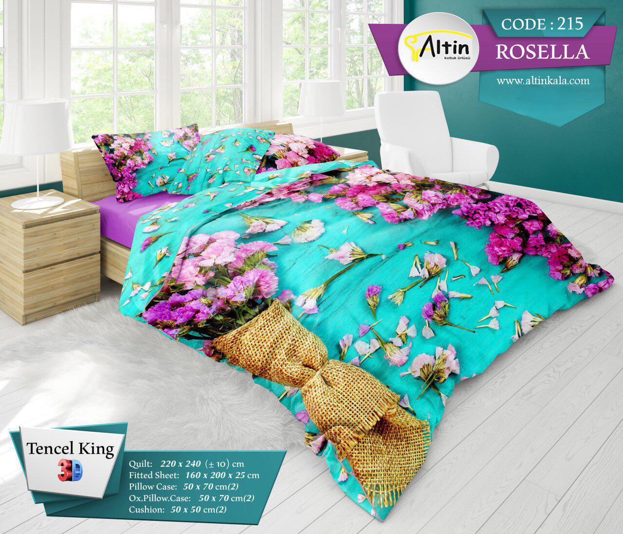 روتختی دونفره 8 تکه طرح ROSELLA برند TURKUAZ