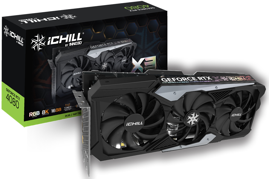 کارت گرافیک  اینو تری دی مدل GEFORCE RTX 4080 16GB ICHILL X3 با ظرفیت 16 گیگابایت