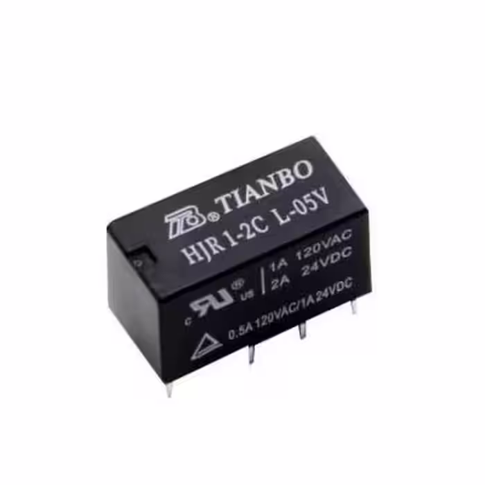 مجموعه 5 عددی رله مخابراتی 5V دو کنتاکت مارک TIANBO کد HJR1-2CL-05V