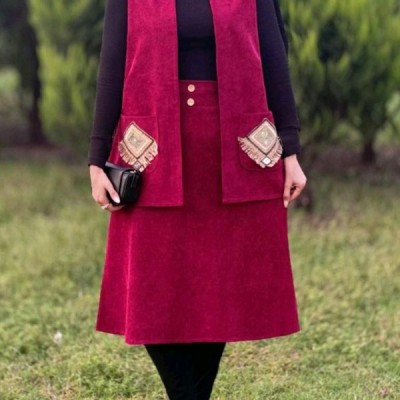 ست پاییزه جلیقه دامن  شومیز