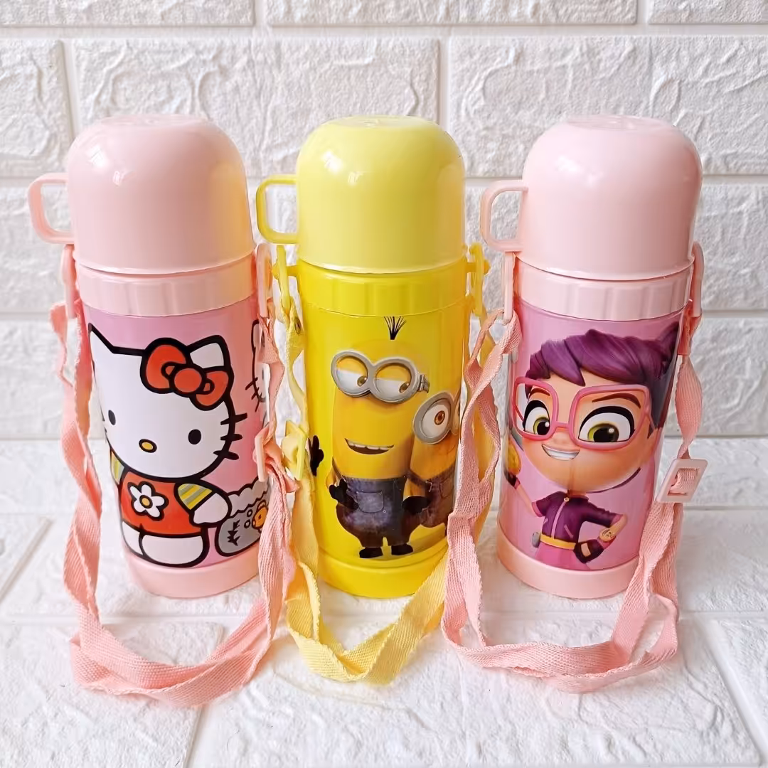 قمقمه آب خوری لیوان دار  بندی دخترانه درجه یک 