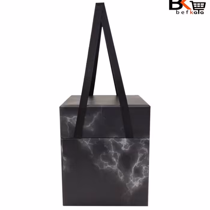 باکس کادویی مربعی طرح سنگ مرمر رنگ مشکی